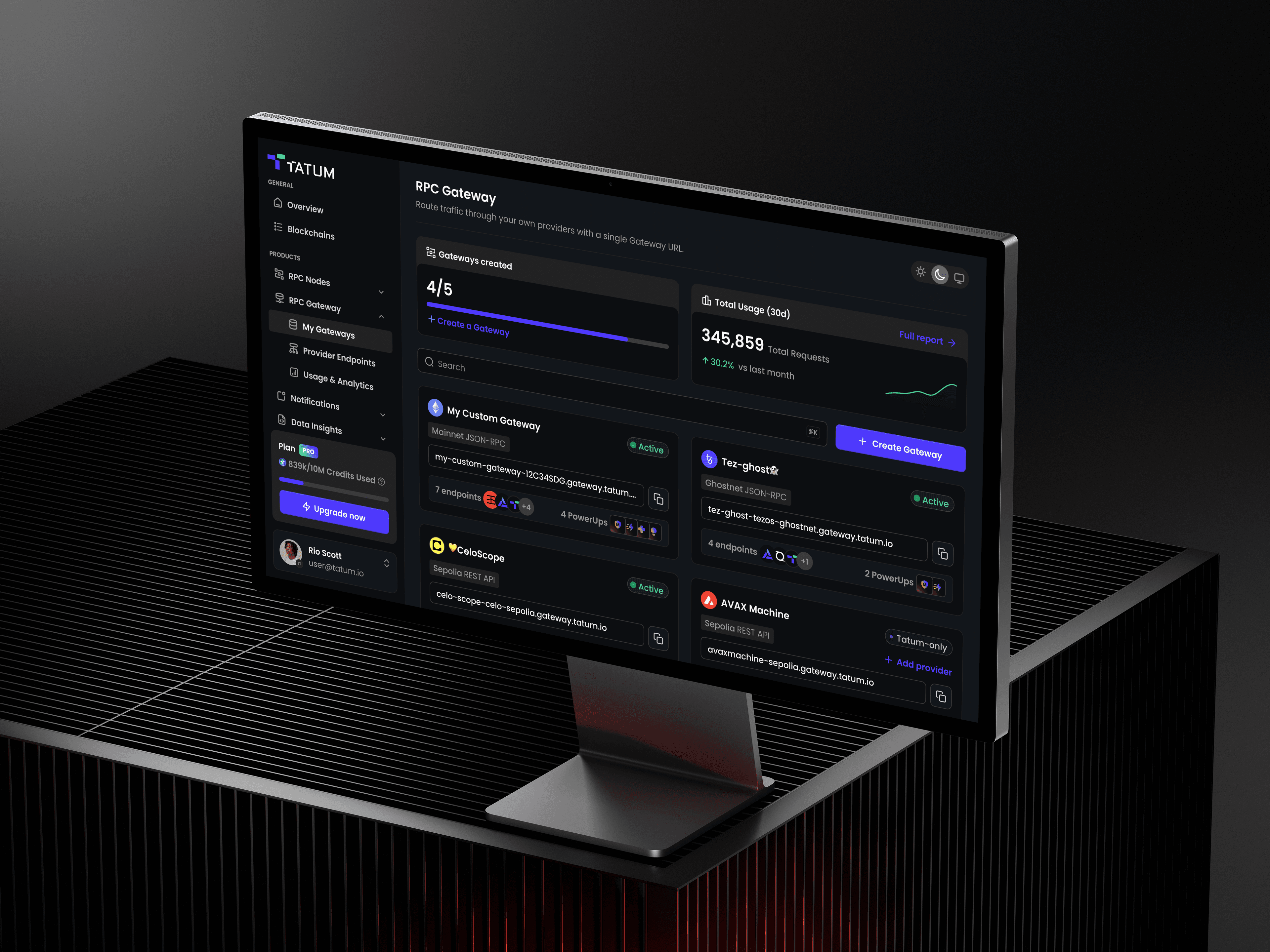 Gateway product mockup shown in the home hero ticker