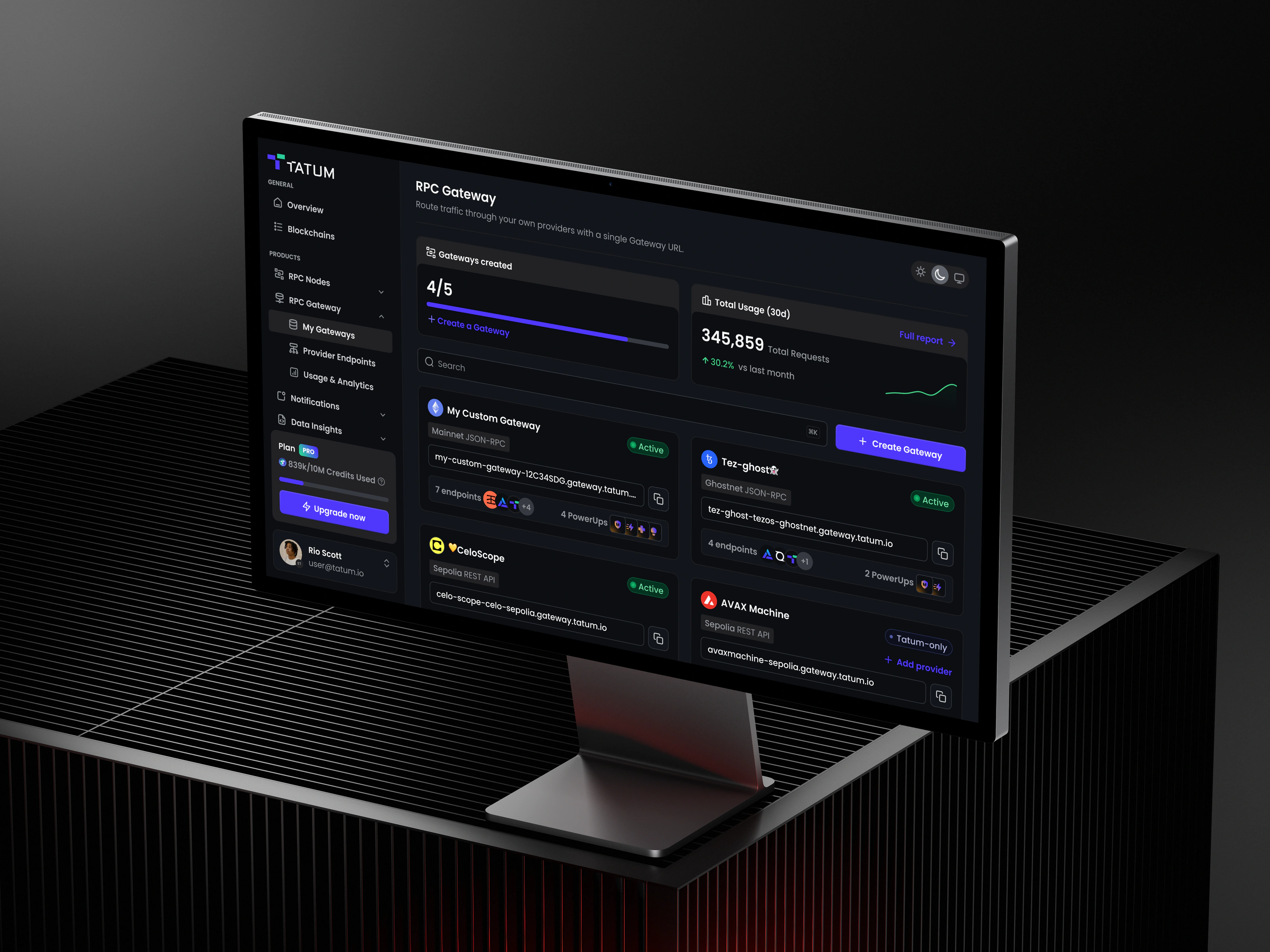 Gateway product mockup shown in the home hero ticker